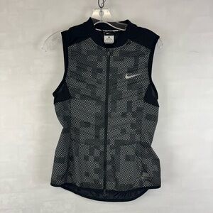 Nike Running XS Black Reflective Zip Vest Lightweight Performance Running